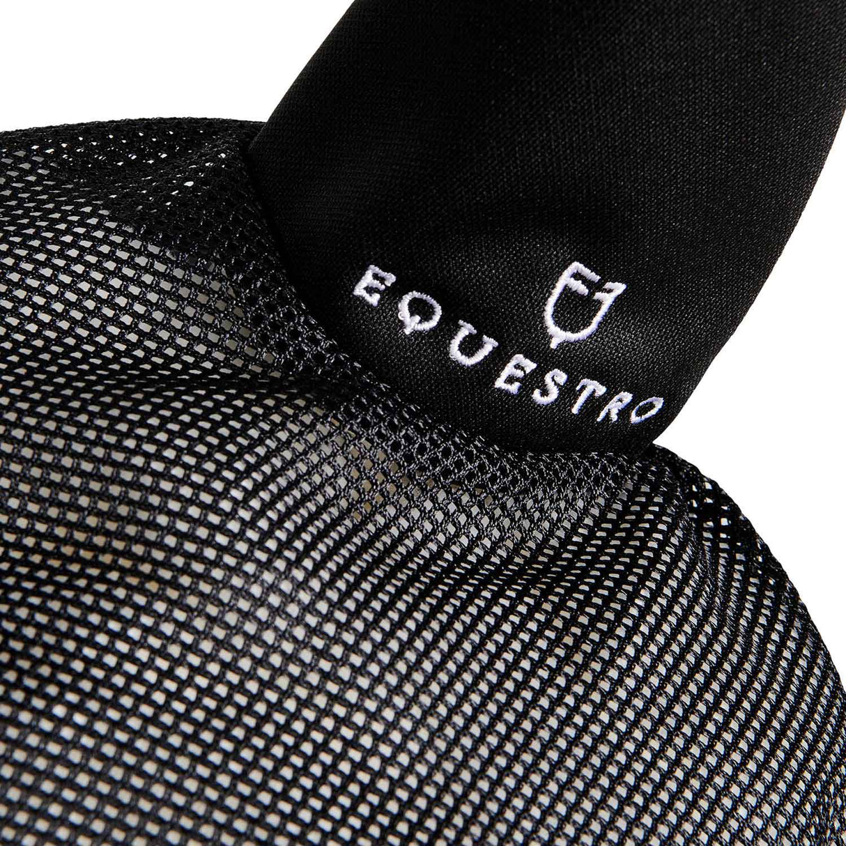 Equestro Cotton Fly Veil And Perforated Mesh Fabric #colour_black