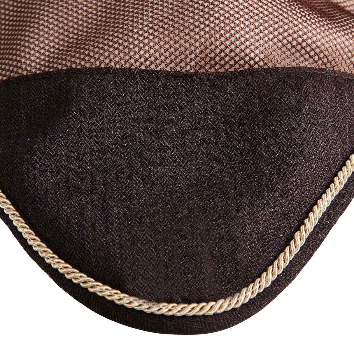 Equestro Cotton Fly Veil And Perforated Mesh Fabric #colour_brown