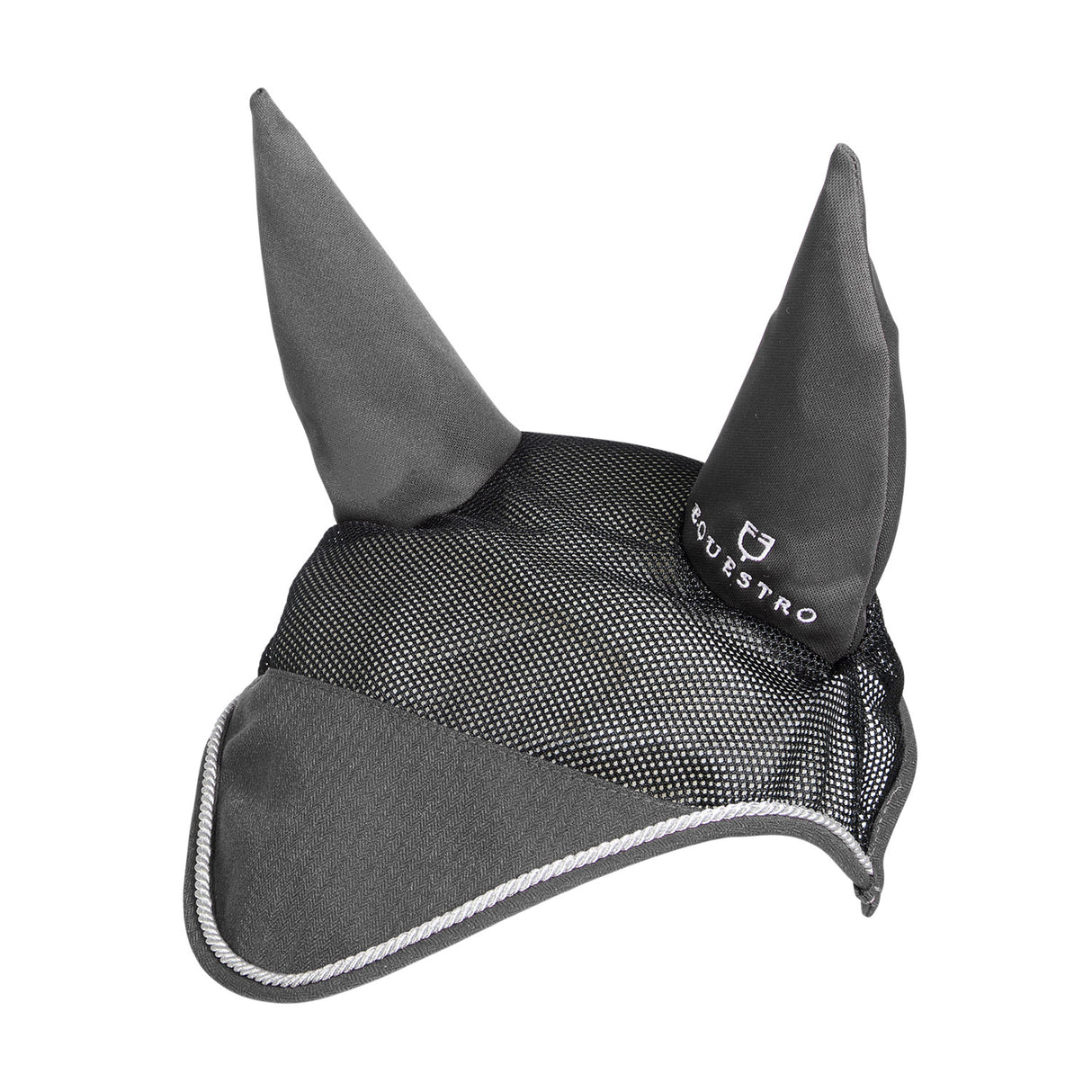 Equestro Cotton Fly Veil And Perforated Mesh Fabric #colour_grey