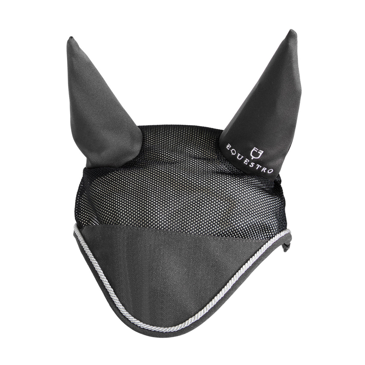 Equestro Cotton Fly Veil And Perforated Mesh Fabric #colour_grey