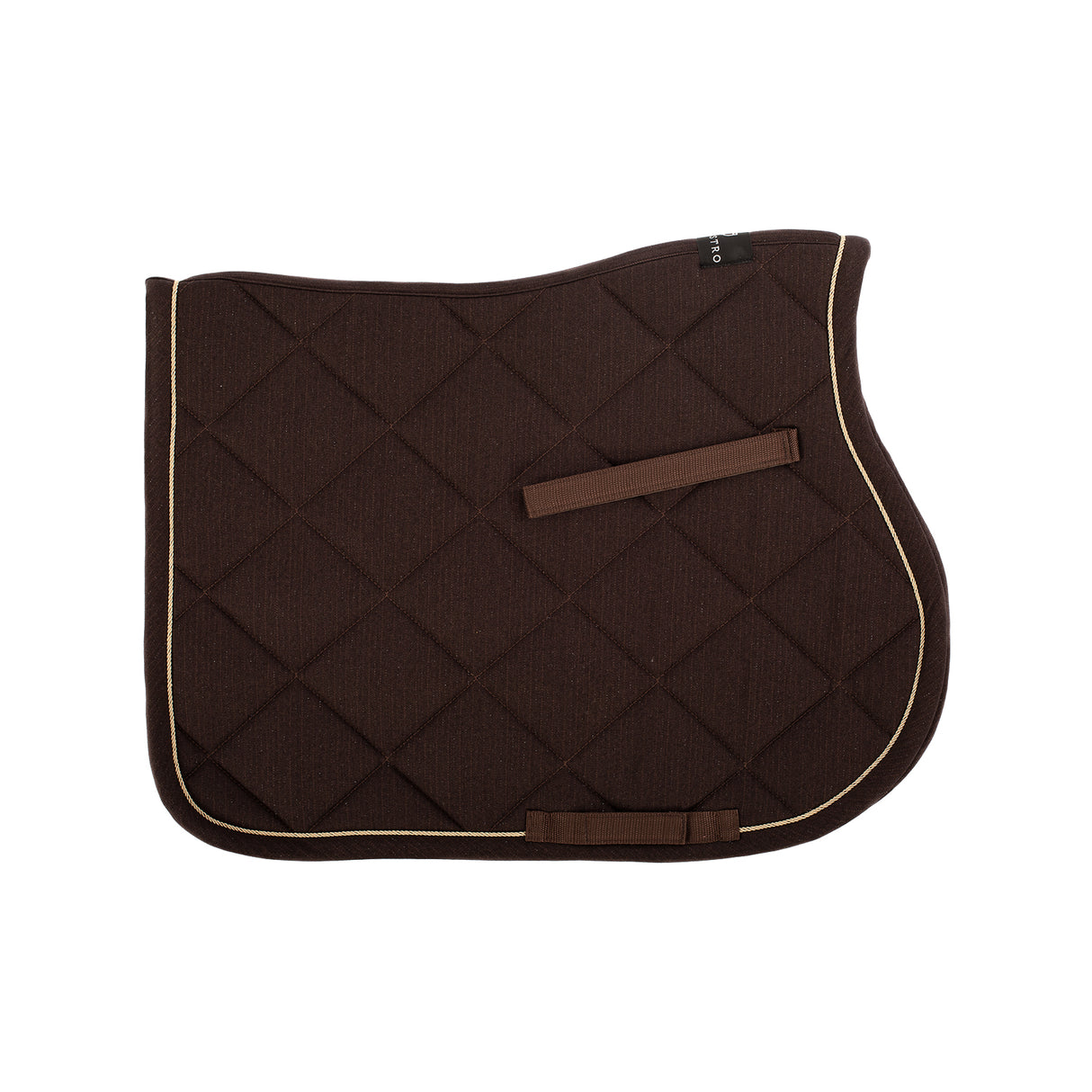 Equestro Jumping Saddle Pad In Cotton With Trimmings With Logo #colour_brown