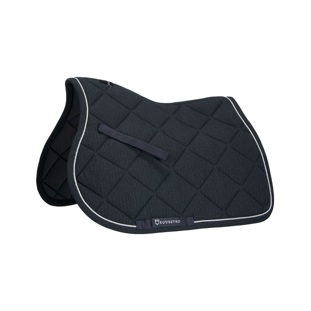 Equestro Jumping Saddle Pad In Cotton With Trimmings #colour_grey