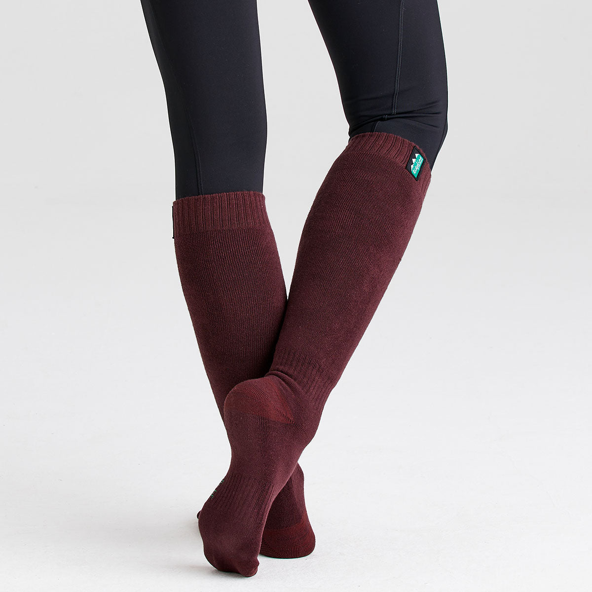 Cotton Work Socks Oxblood Multi (3 pack) - Full Length