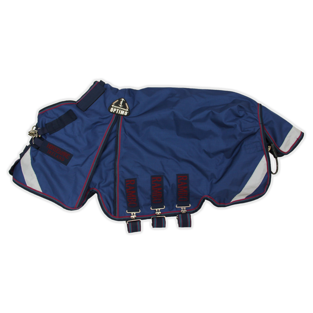 Rambo Optimo Turnout Outer Only #colour_navy-burgundy-teal-navy