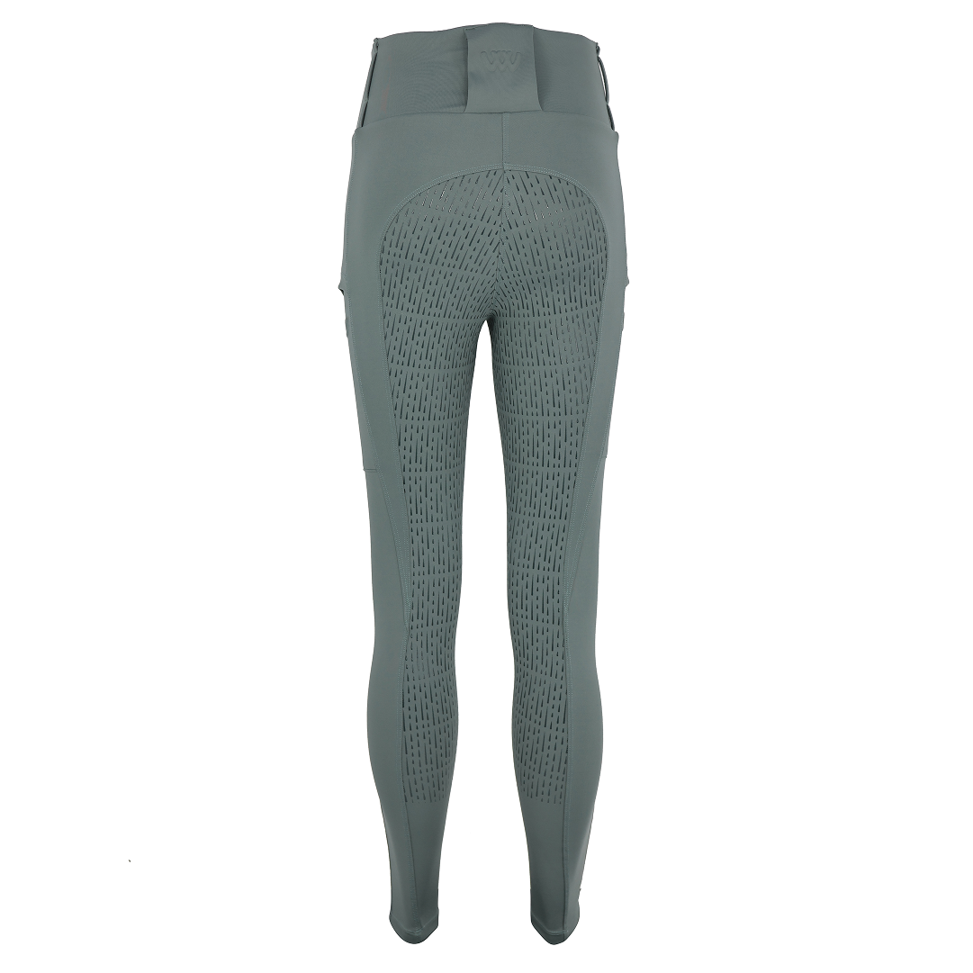 Woof Wear All Season Ladies Full Seat Riding Tights #colour_sage-green