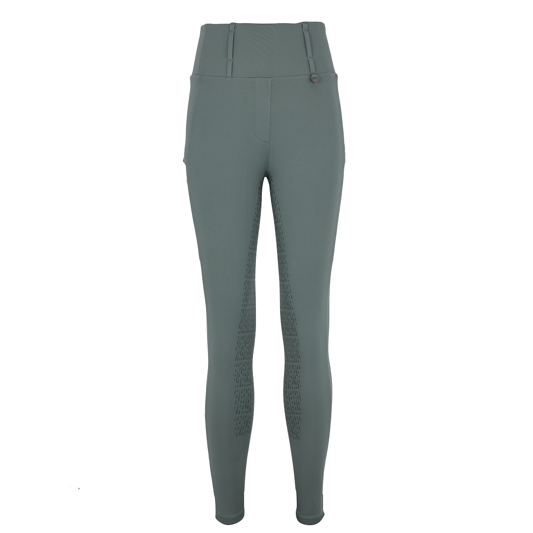 Woof Wear All Season Ladies Full Seat Riding Tights #colour_sage-green