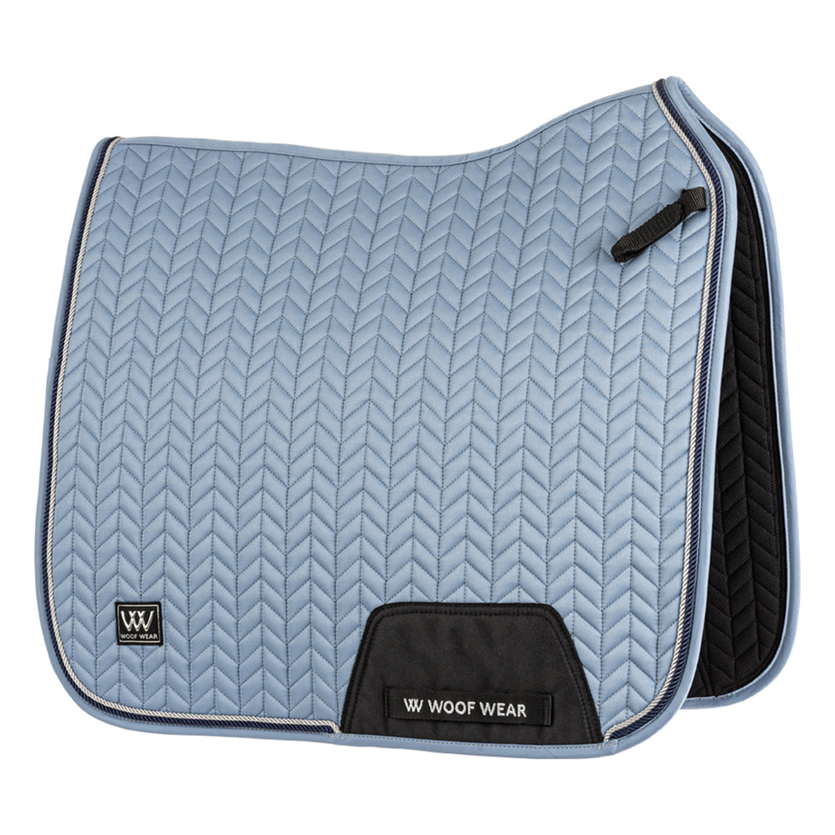 Woof Wear Herringbone Dressage Saddle Pad #colour_steel-blue