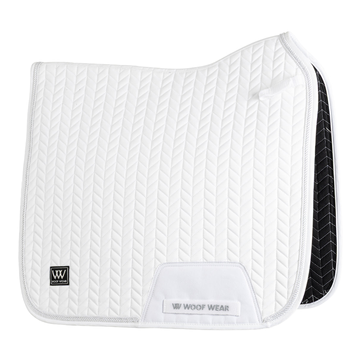 Woof Wear Herringbone Dressage Saddle Pad #colour_white