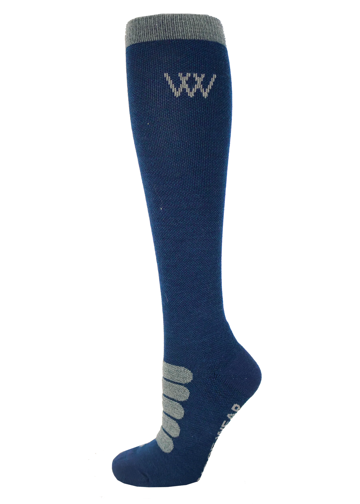 Woof Wear Long Winter Tech Riding Sock #colour_navy-grey