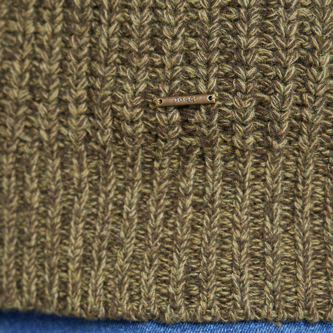 Toggi Wessex Chunky Men's Knit Sweater #colour_olive-green