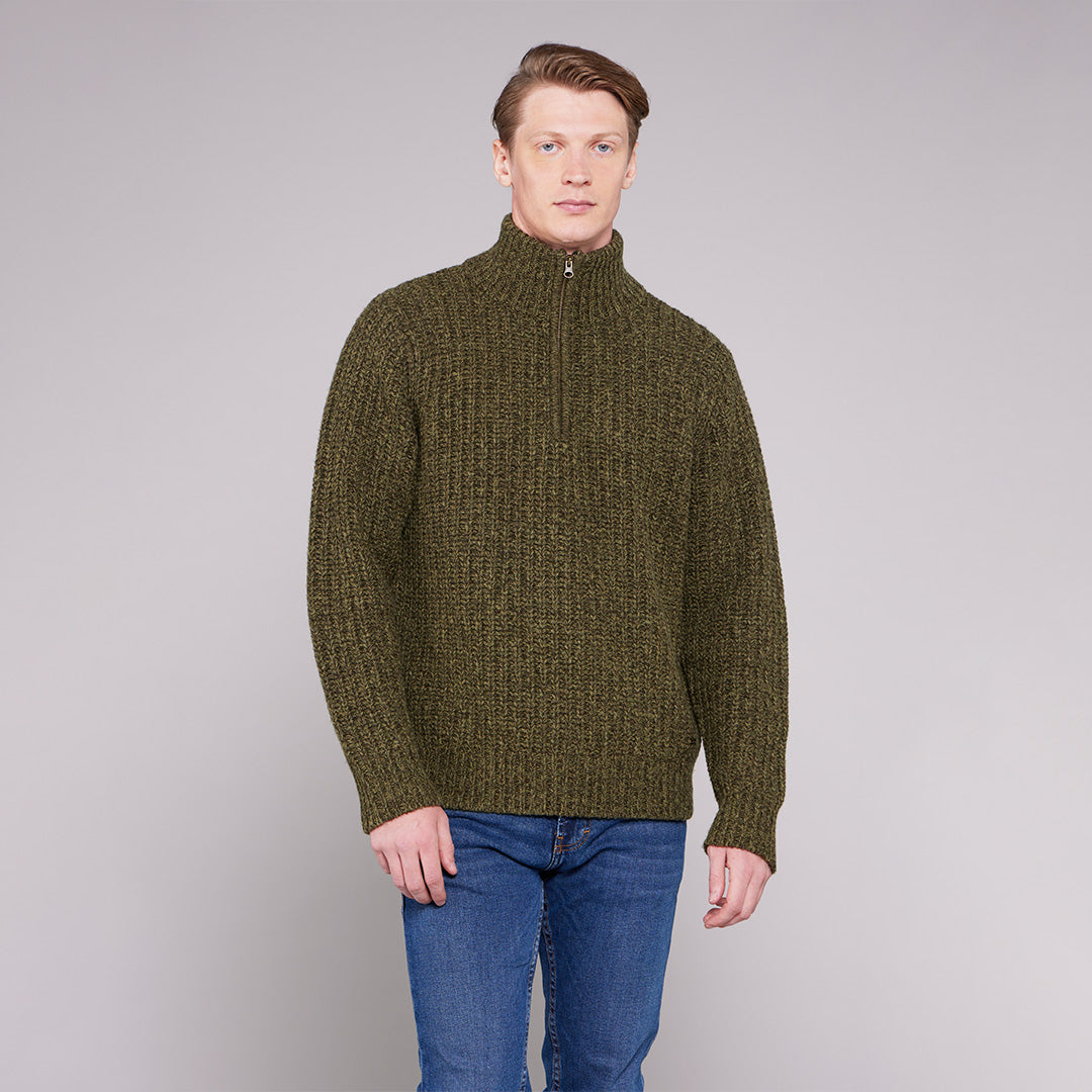 Toggi Wessex Chunky Men's Knit Sweater #colour_olive-green