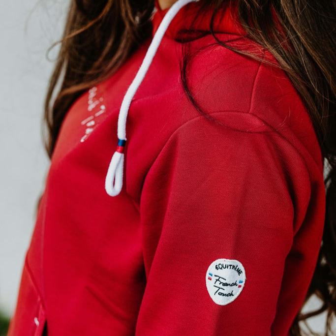 Equitheme Ladies Britney Hooded Sweater #colour_cherry