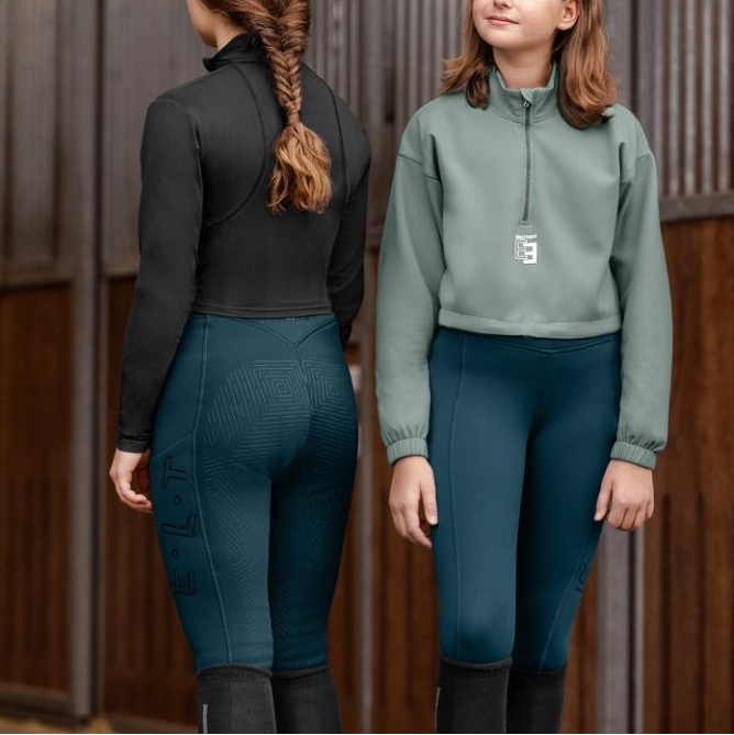 E.L.T Rica Children's Thermal Teddy Riding Tights #colour_petrol-blue