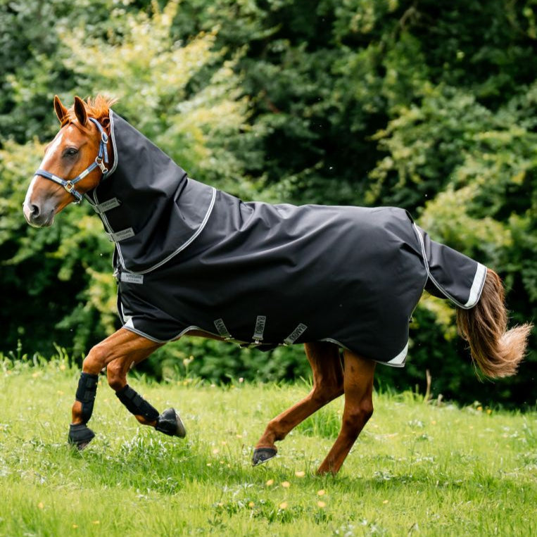 Horseware Ireland Rambo 1680D Plus Turnout 100g #colour_black-thunderstorm-grey-silver