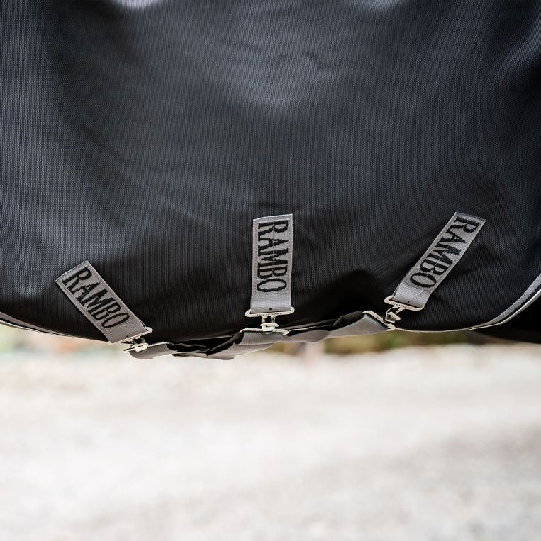 Horseware Ireland Rambo 1680D Plus Turnout 100g #colour_black-thunderstorm-grey-silver