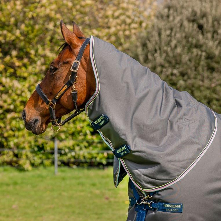 Horseware Ireland Amigo Bravo 12 Plus 250g Medium Turnout Rug #colour_shadow-navy-lime