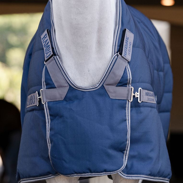 Horseware Ireland Rambo Optimo 200g Plus Stable Rug #colour_navy-thunderstorm-silver-grey