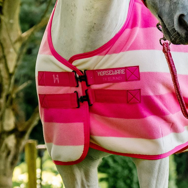 Horseware Ireland Newmarket Fleece Cooler #colour_whitney-pink