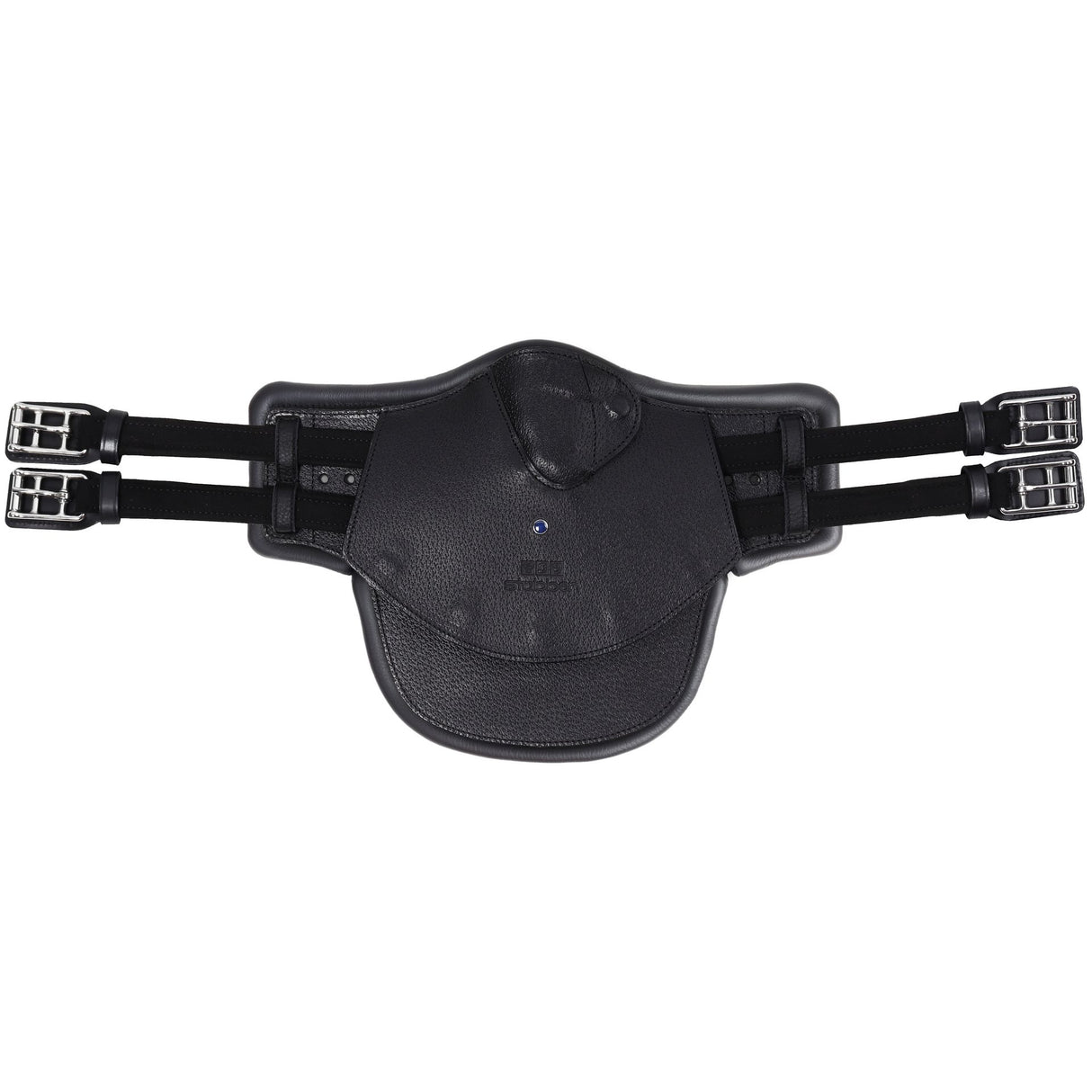 Stubben Equi-Soft® Belly Stud Girth with Cover - Black #colour_vachette-leather-black