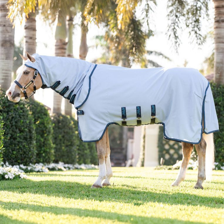 Horseware Ireland Amigo Ripstop Pony Hoody #colour_azure-blue-navy-electric-blue