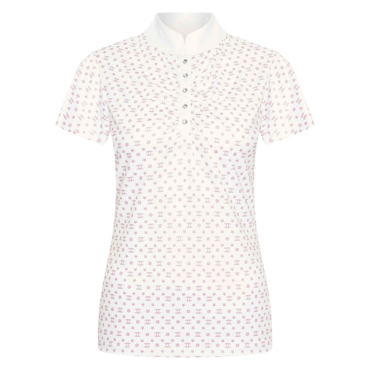 Imperial Riding Children's Roxy AOP Tech Top #colour_white-pink