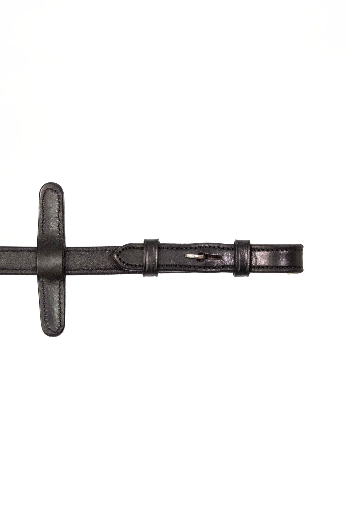 Henry James BioThane Bio Grip Hybrid Rubber Reins with Leather Stoppers #colour_black