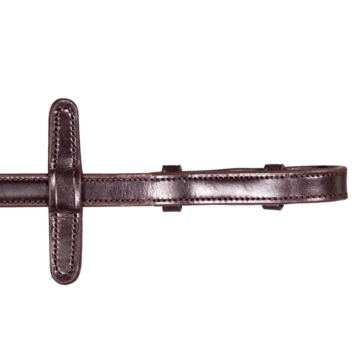 Henry James Bio Grip Hybrid Rubber Reins with Leather Stoppers #Colour_havana-brown
