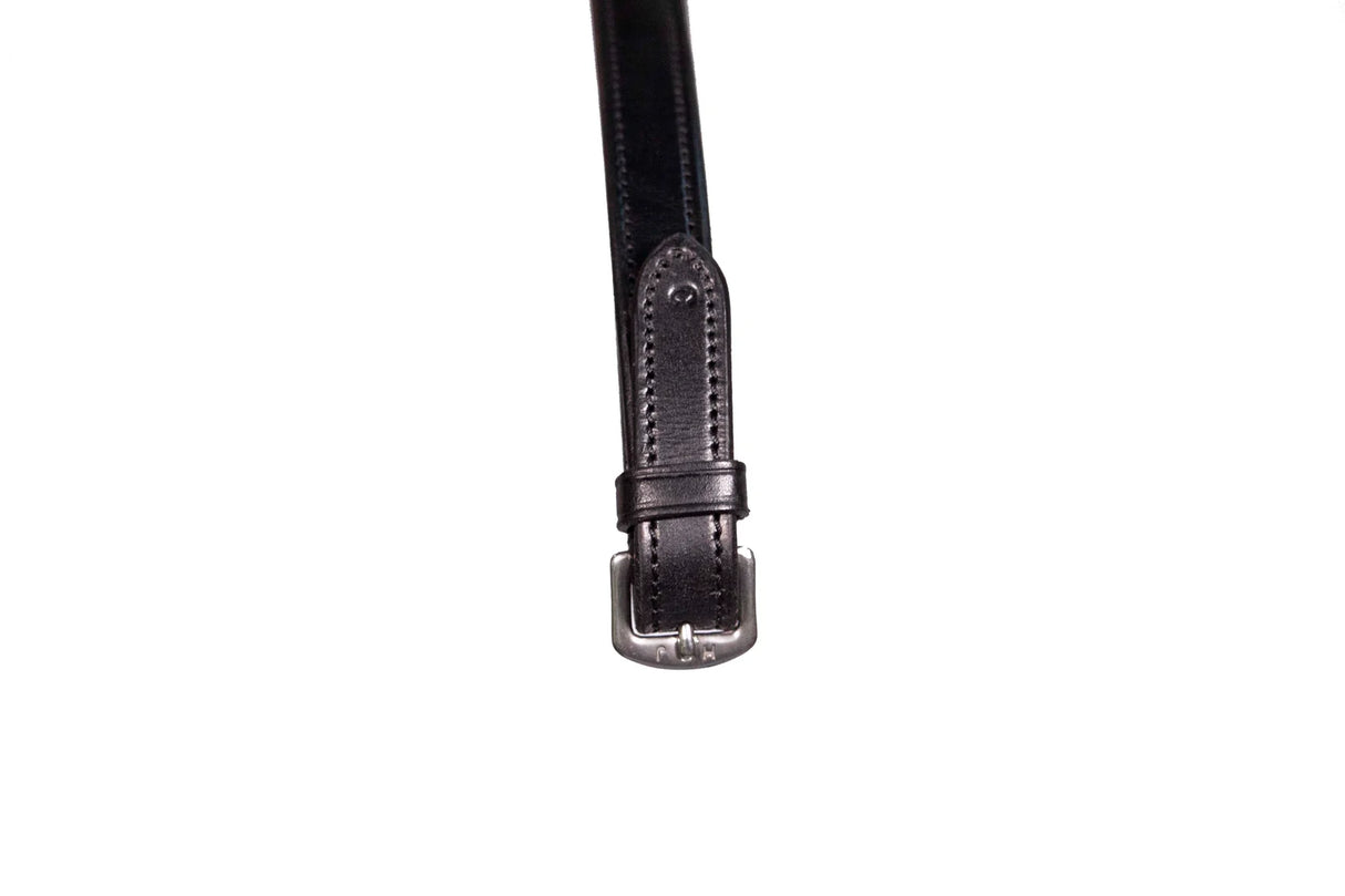 Henry James BioThane Bio Grip Hybrid Rubber Reins with Leather Stoppers #colour_black