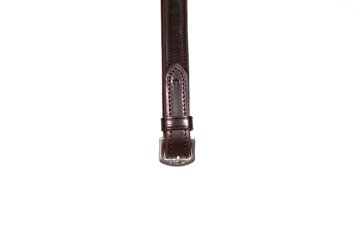 Henry James BioThane Bio Grip Hybrid Rubber Reins with Leather Stoppers #colour_havana-brown