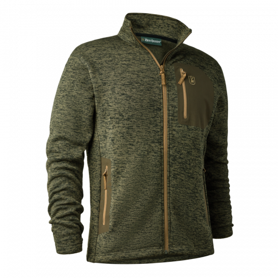 Deerhunter Sarek Men's Knitted Jacket #colour_olive-night-melange