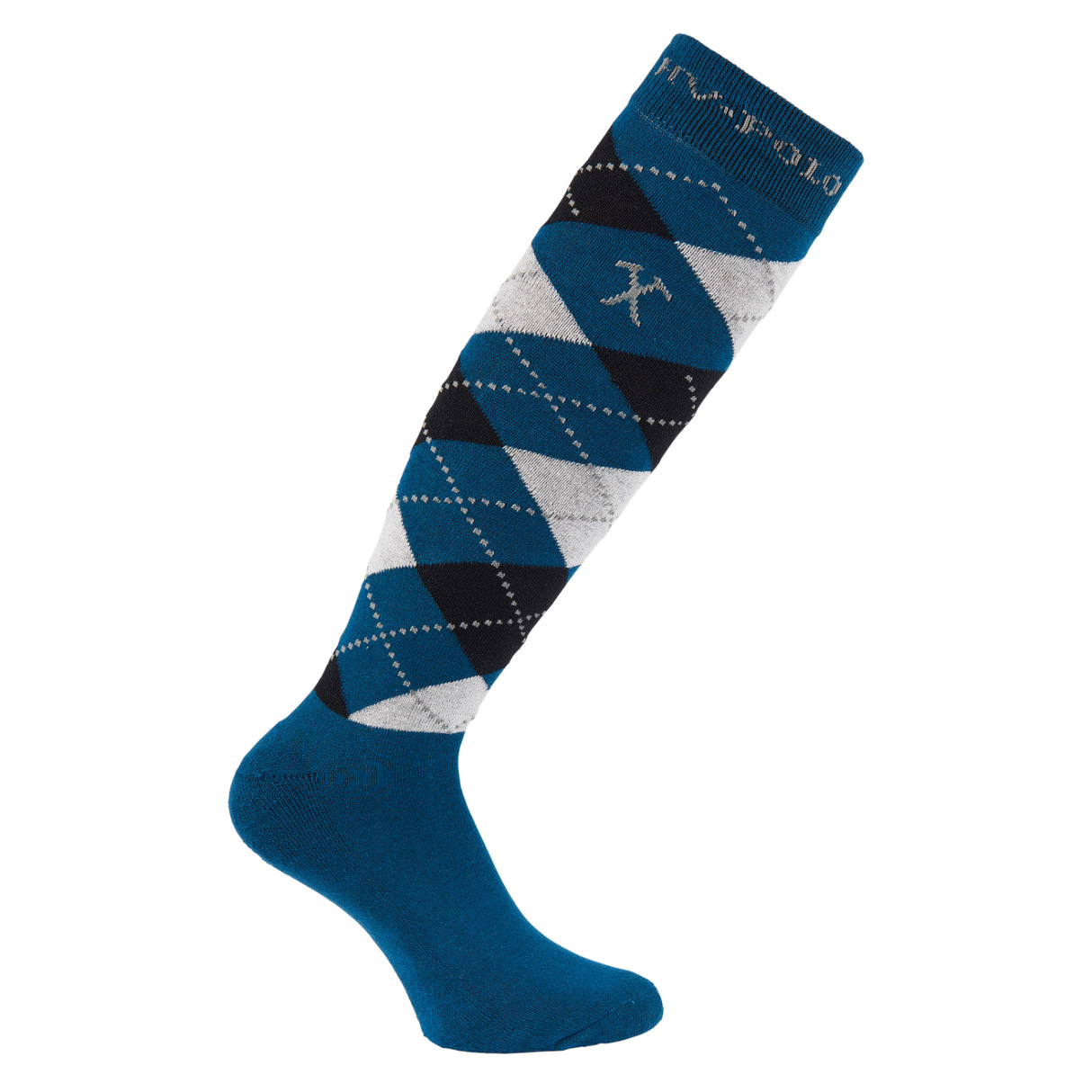 HV Polo Argyle Socks #colour_petrol-black-silver-grey-melange