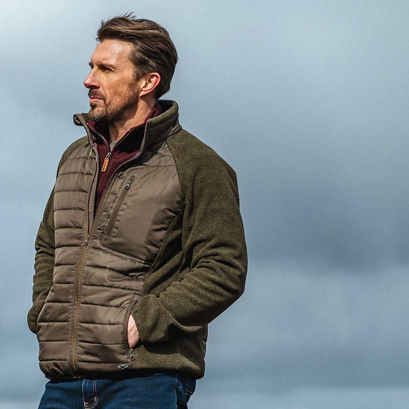 Hoggs of Fife Melville Hybrid Jacket #colour_jumper-marl