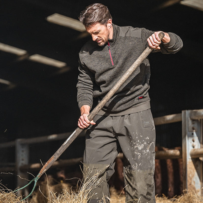 Hoggs of Fife Green King II 1/4 Zip Knit #colour_green