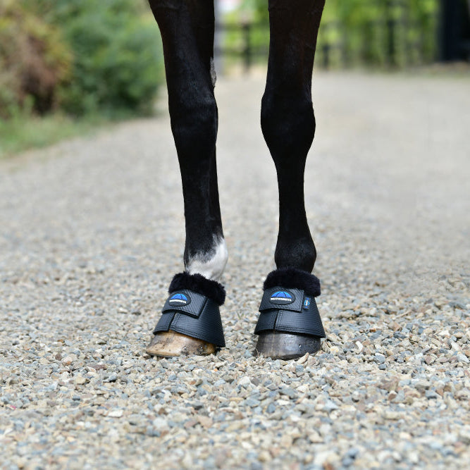 Weatherbeeta Tough-Tec Fleece Trim Bell Boots #colour_black