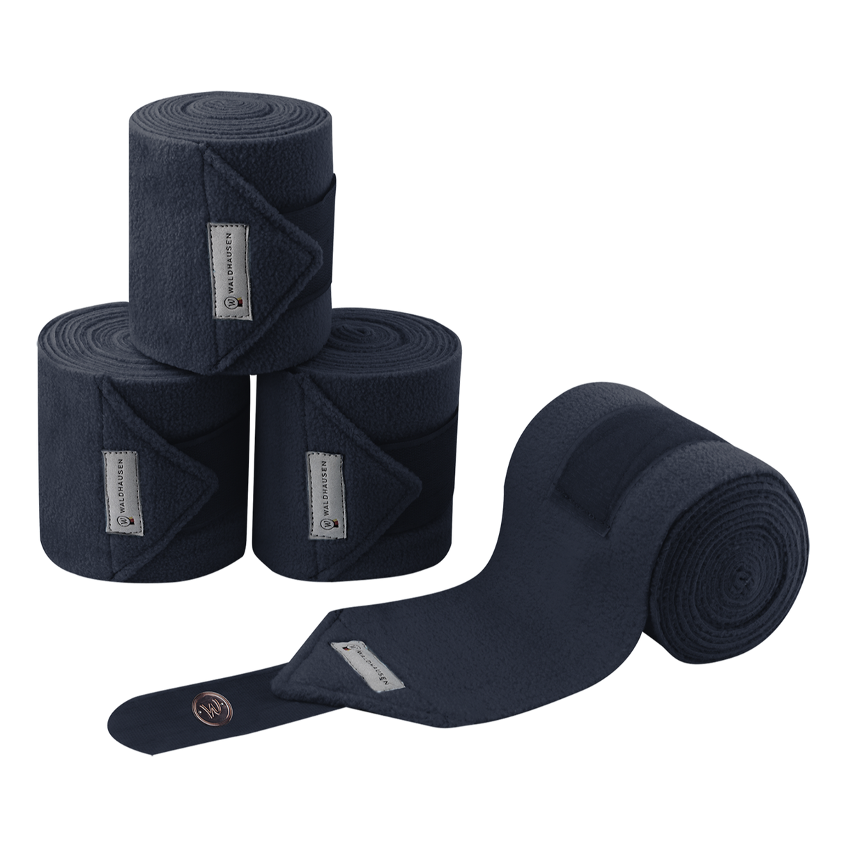 Waldhausen Modern Rose Fleece Bandage Set #colour_night-blue