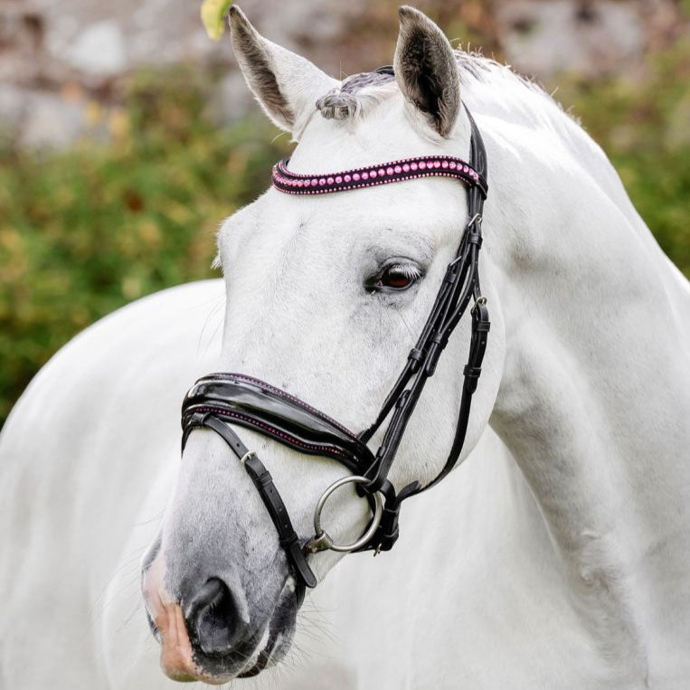 Horseware Ireland Diamante Flash Bridle #colour_black-pink