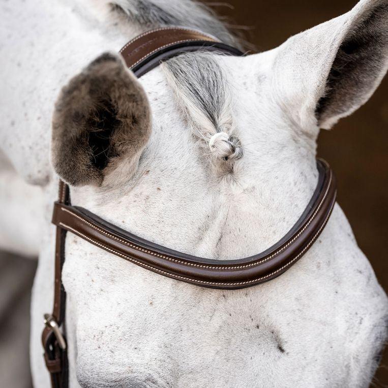 Horseware Micklem Deluxe Competition Bridle #colour_dark-havana