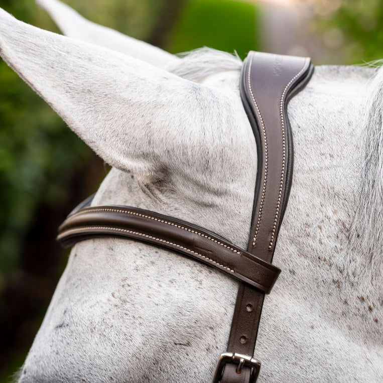 Horseware Micklem Deluxe Competition Bridle #colour_dark-havana