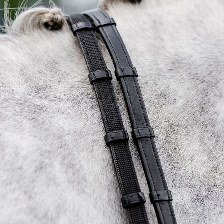 Horseware Ireland Jumper Reins with Stoppers #colour_black