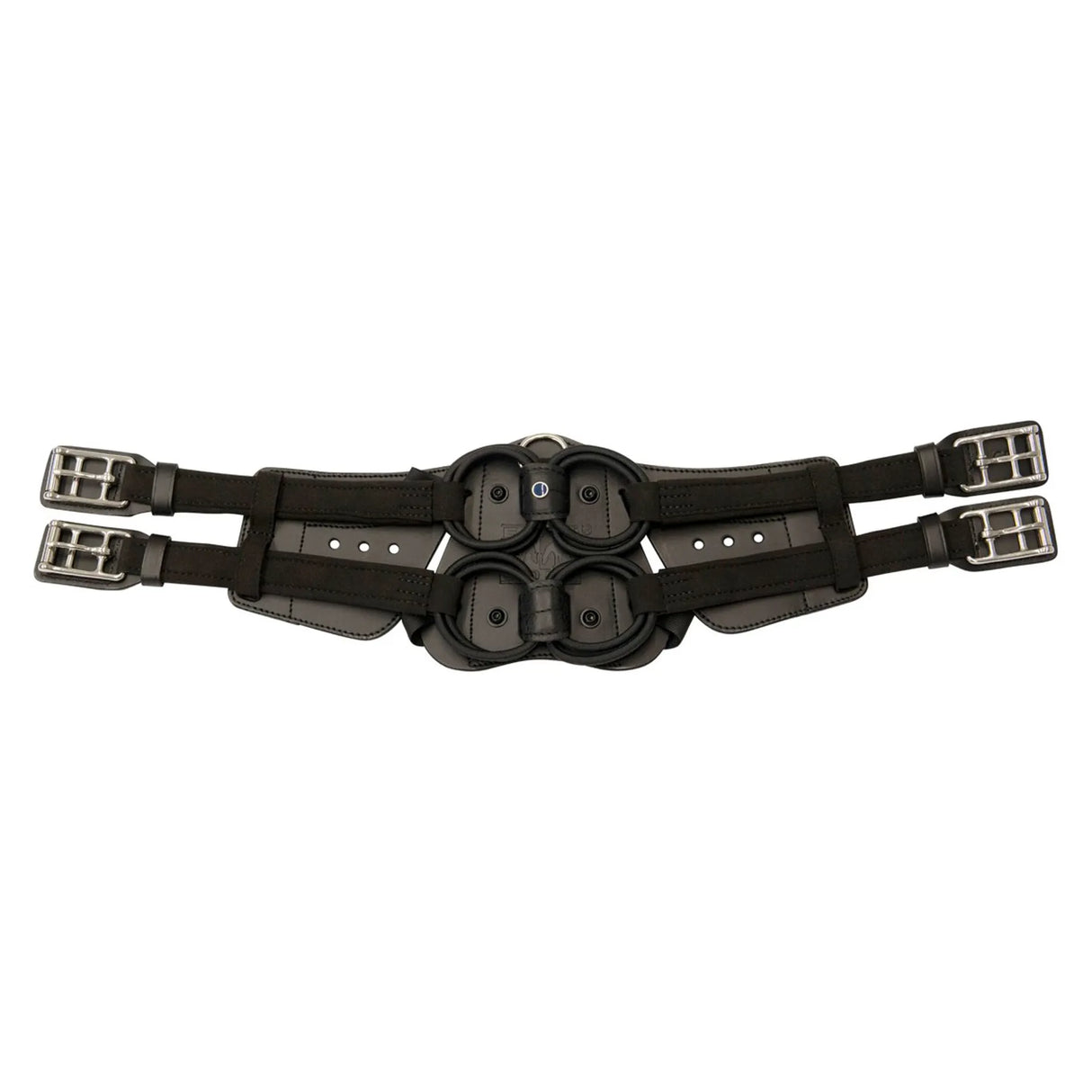 Stubben Equi-Soft® Short Saddle Girth with Cover - Ebony #colour_vachette-leather-black