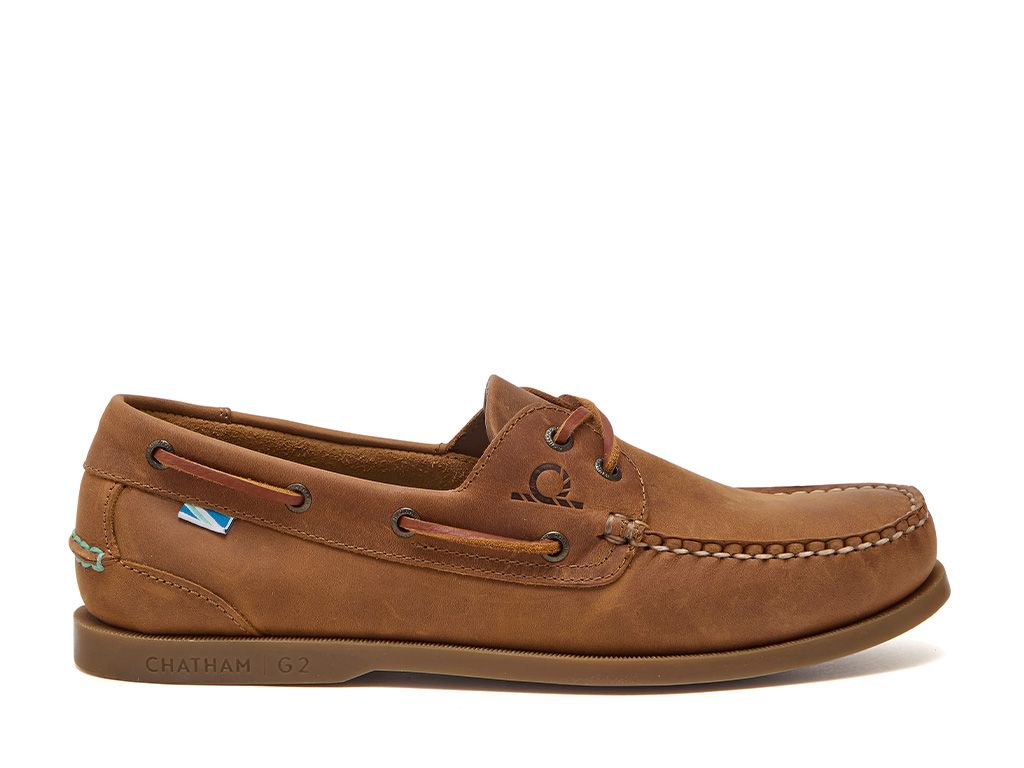 Chatham Deck II G2 Premium Leather Boat Shoes #colour_walnut