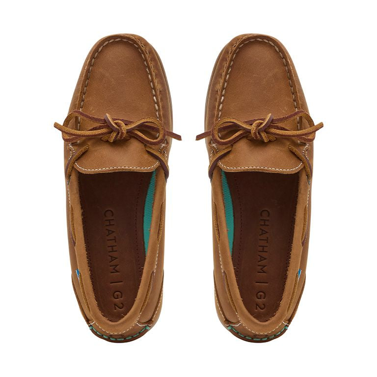 Chatham Ladies Olivia G2 Premium Nubuck Slip On Deck Shoes #colour_walnut