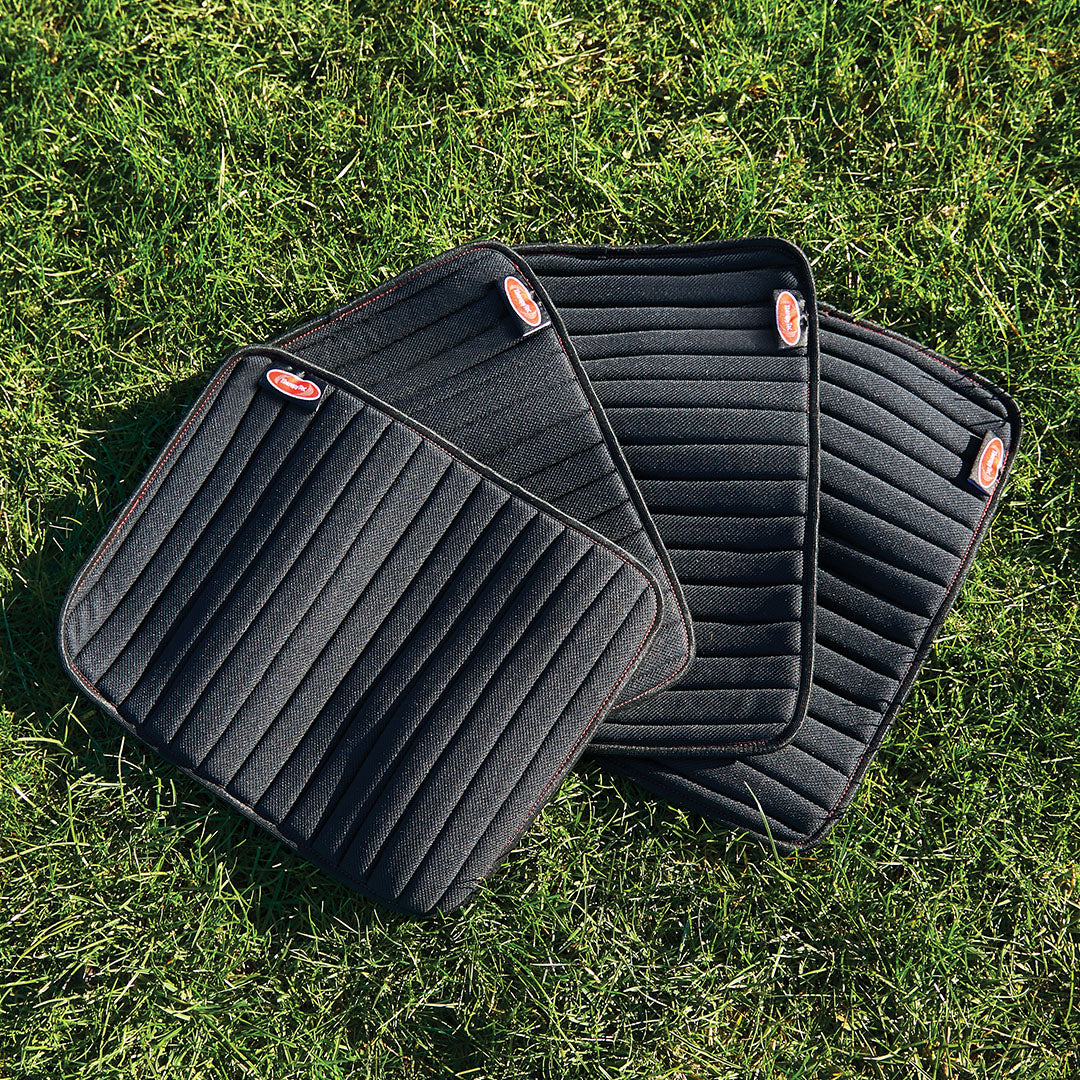 Weatherbeeta Therapy-Tec Channel Quilt Leg Pads 4 Pack #colour_black-red