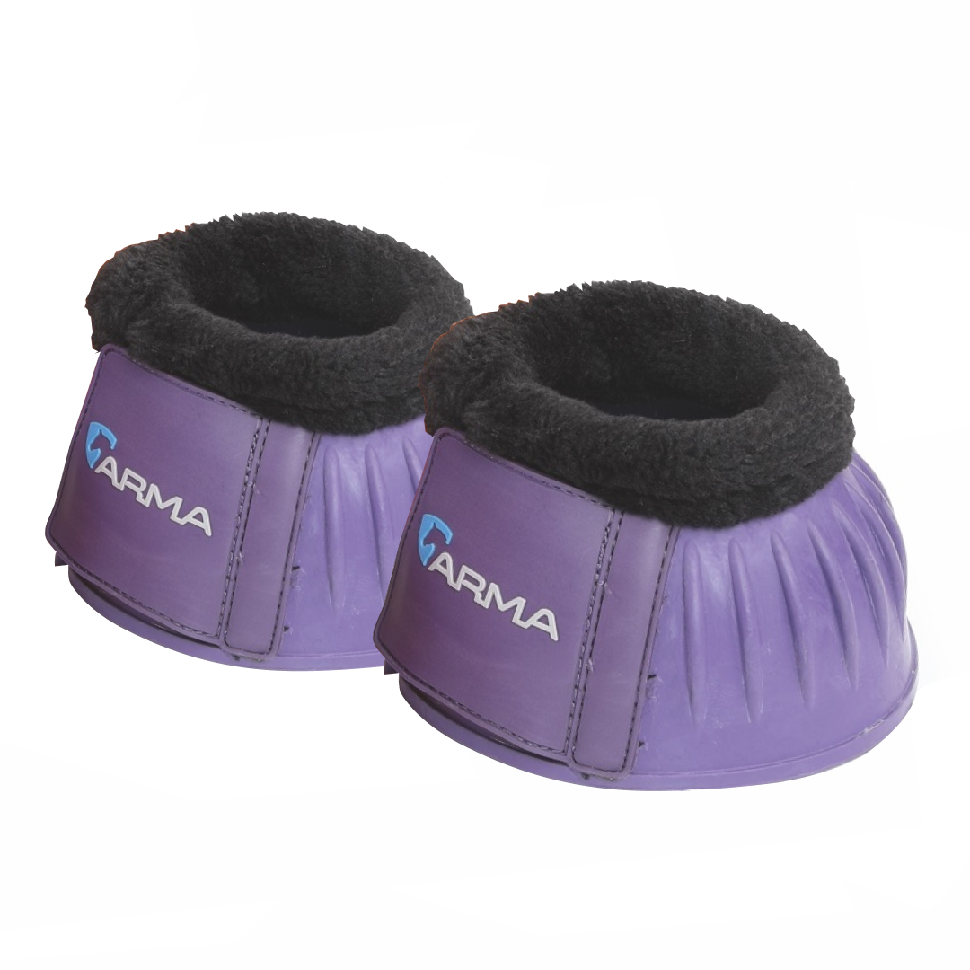 Shires ARMA Fleece Topped Over Reach Boots #colour_purple