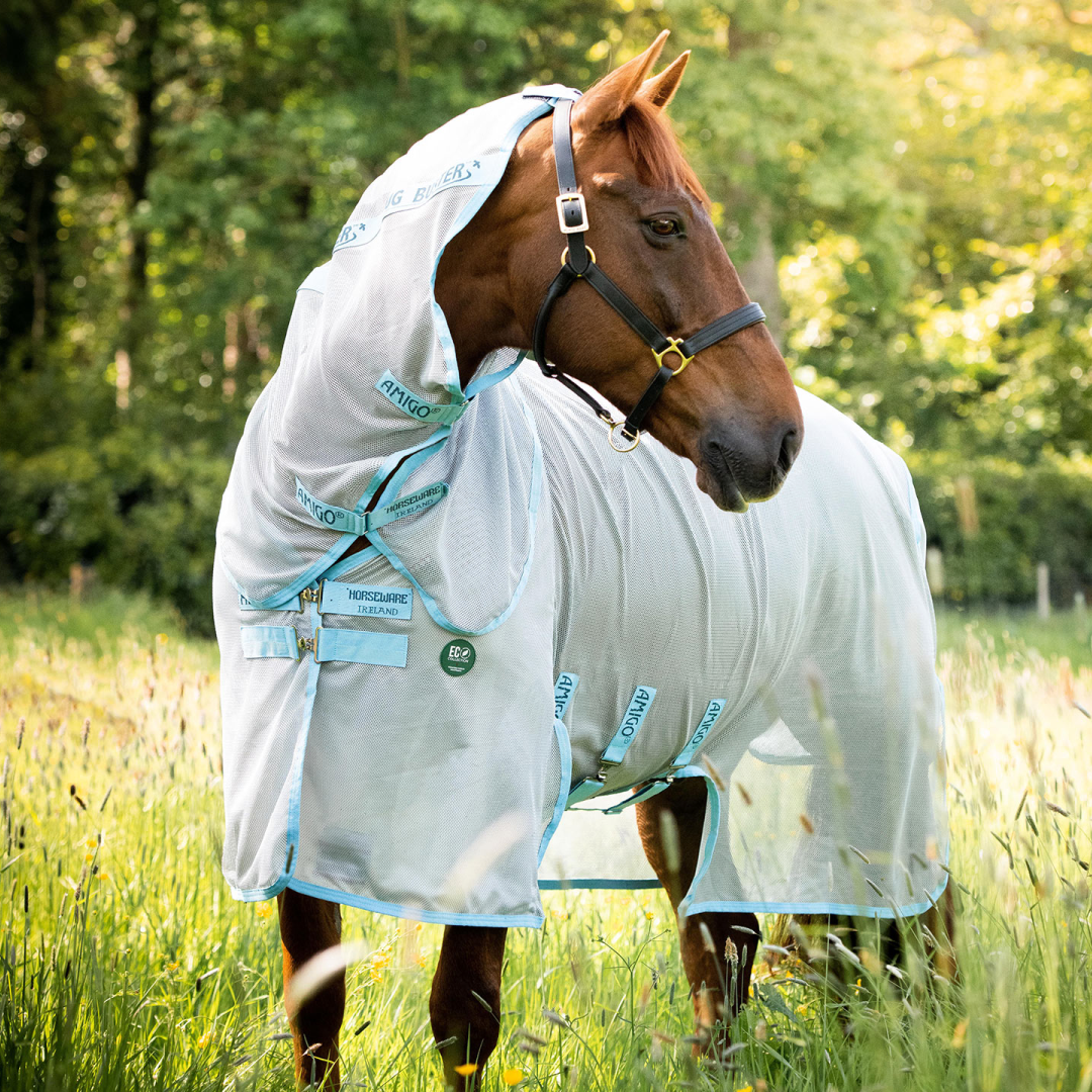 Horseware Ireland AmEco Bug Buster #colour_silver-sky-blue
