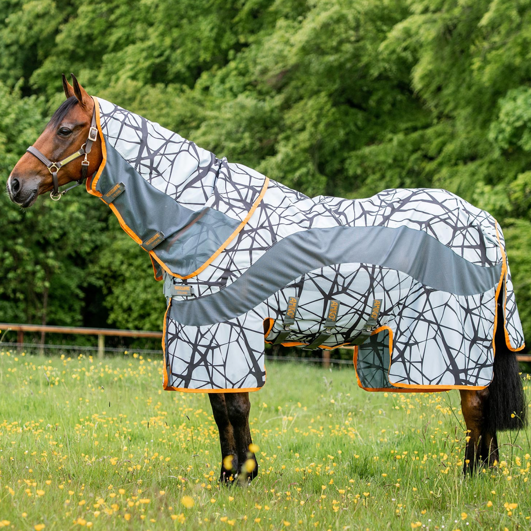 Horseware Ireland Amigo CamoFly Rug #colour_grey-orange