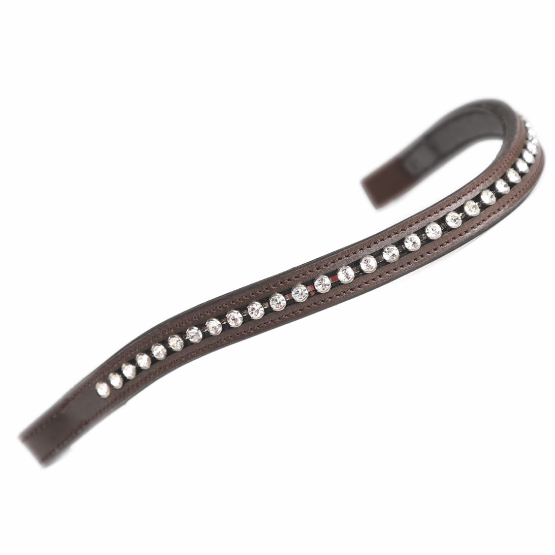 Shires Velociti GARA Large Diamante Browband #colour_havana-clear