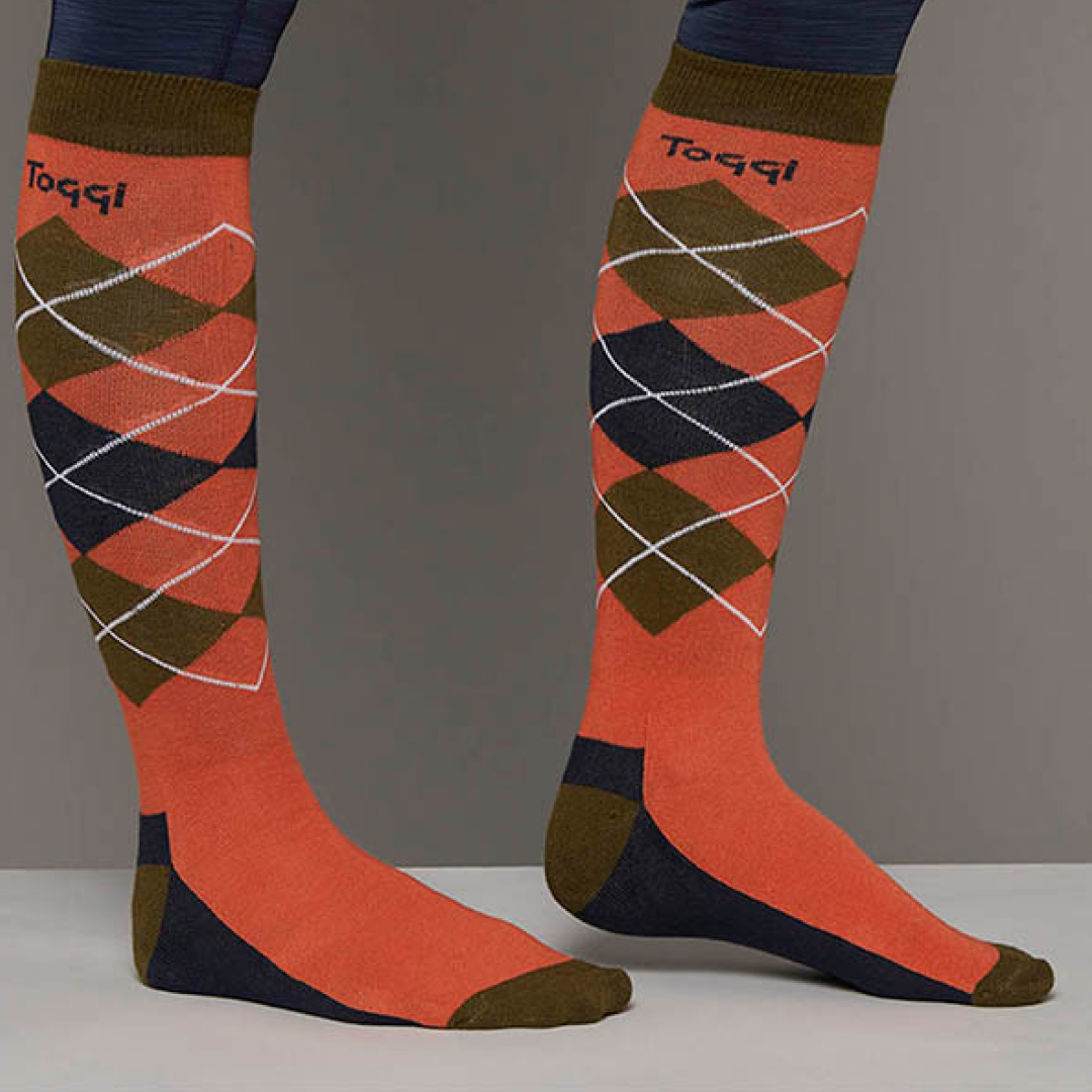 Toggi Fido Ladies Socks #colour_terracotta-navy-sage