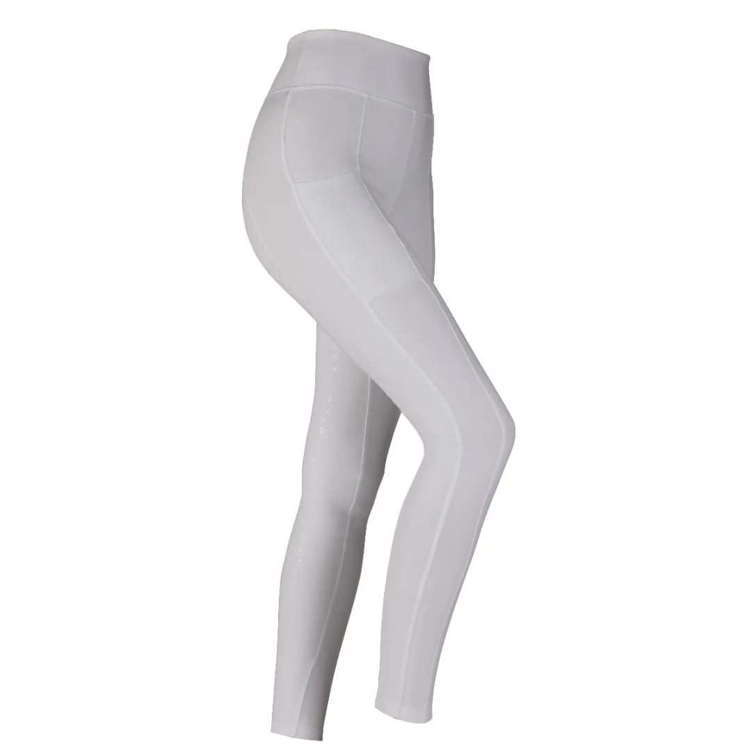 Shires Aubrion Hudson Girls Riding Tights #colour_white