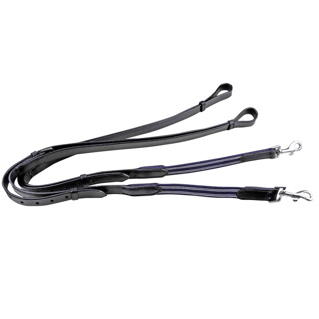 Rênes latérales en cuir HKM avec insert élastique